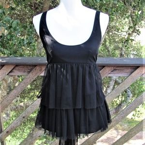 H & M Ruffled black  top with back tie, Cher top